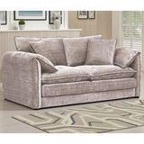 Solaya Chenille Fabric 2 Seater Sofa In Beige