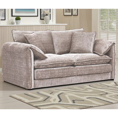 Solaya Chenille Fabric 2 Seater Sofa In Beige
