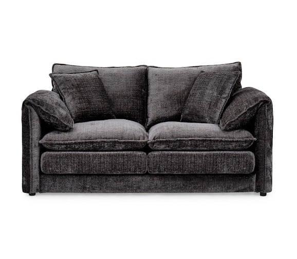 Solaya Chenille Fabric 2 Seater Sofa In Black - Furniture One Shop