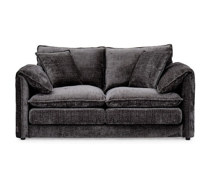 Solaya Chenille Fabric 2 Seater Sofa In Black - Furniture One Shop