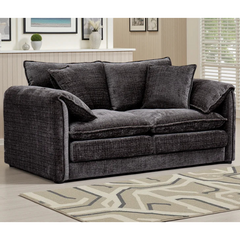 Solaya Chenille Fabric 2 Seater Sofa In Black