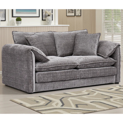 Solaya Chenille Fabric 2 Seater Sofa In Grey