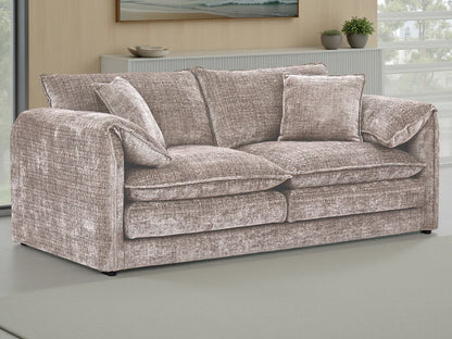 Solaya Chenille Fabric 3 Seater Sofa In Beige - Furniture One Shop