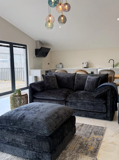 Solaya Chenille Fabric 3 Seater Sofa In Black - Furniture One Shop