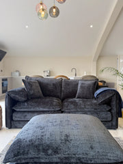 Solaya Chenille Fabric 3 Seater Sofa In Black