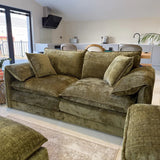 Solaya Chenille Fabric 3 Seater Sofa In Green