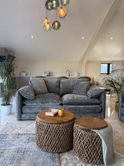 Solaya Chenille Fabric 3 Seater Sofa In Grey