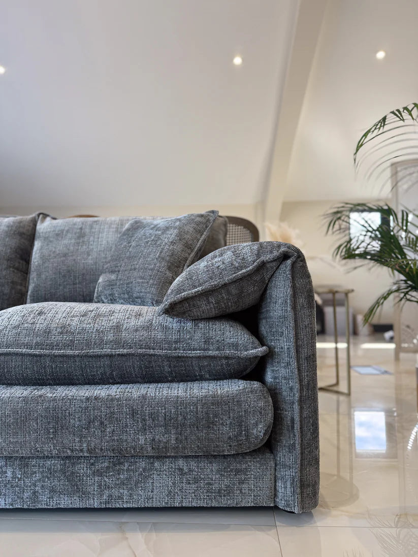 Solaya Chenille Fabric 3 Seater Sofa In Grey - Furniture One Shop