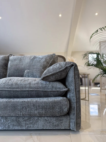 Solaya Chenille Fabric 3 Seater Sofa In Grey - Furniture One Shop