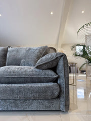 Solaya Chenille Fabric 3 Seater Sofa In Grey