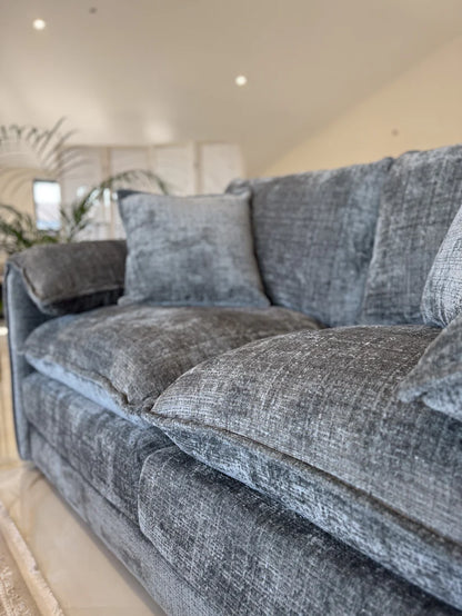 Solaya Chenille Fabric 3 Seater Sofa In Grey - Furniture One Shop