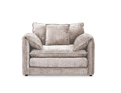 Solaya Chenille Fabric Armchair In Beige - Furniture One Shop