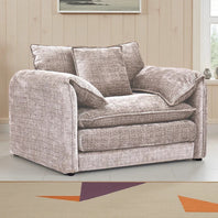 Solaya Chenille Fabric Armchair In Beige