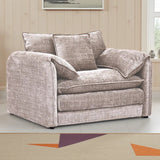 Solaya Chenille Fabric Armchair In Beige