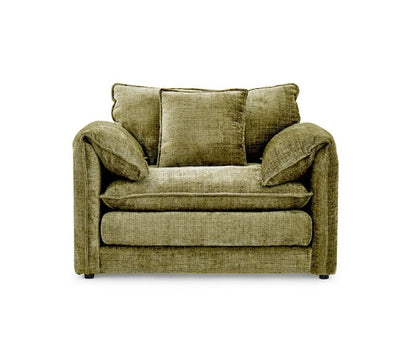 Solaya Chenille Fabric Armchair In Green - Furniture One Shop