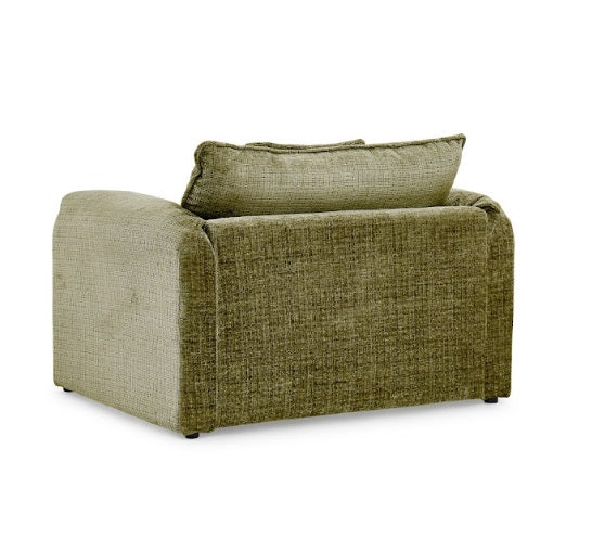 Solaya Chenille Fabric Armchair In Green - Furniture One Shop
