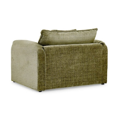 Solaya Chenille Fabric Armchair In Green - Furniture One Shop