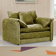 Solaya Chenille Fabric Armchair In Green