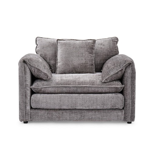 Solaya Chenille Fabric Armchair In Grey - Furniture One Shop