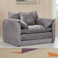 Solaya Chenille Fabric Armchair In Grey