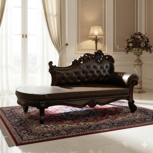 Solid Sheesham Wood 2 Seater Diwan Sofa in Honey Brown