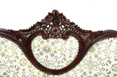 Solid Sheesham Wood 2 Seater Sofa with Cushions in Honey Brown