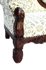 Solid Sheesham Wood 2 Seater Sofa with Cushions in Honey Brown