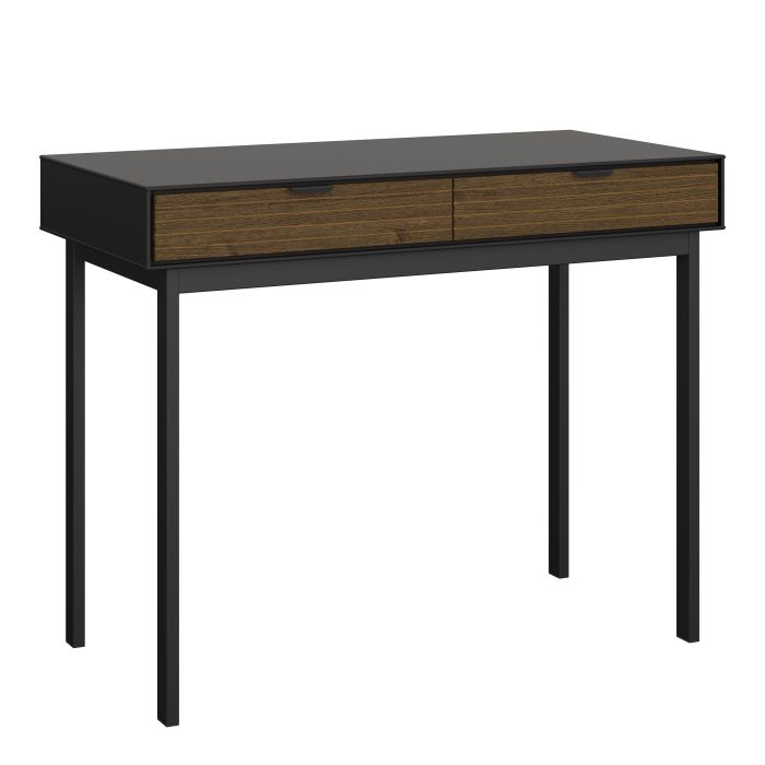 Soma Desk 2 Drawers in Granulated Black Brushed Espresso - UK