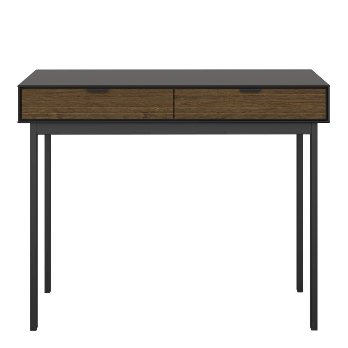 Soma Desk 2 Drawers in Granulated Black Brushed Espresso - UK