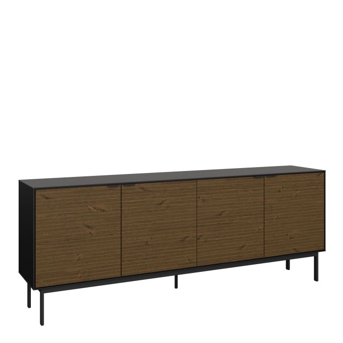 Soma Sideboard 4 Doors in Granulated Black Brushed Espresso - UK