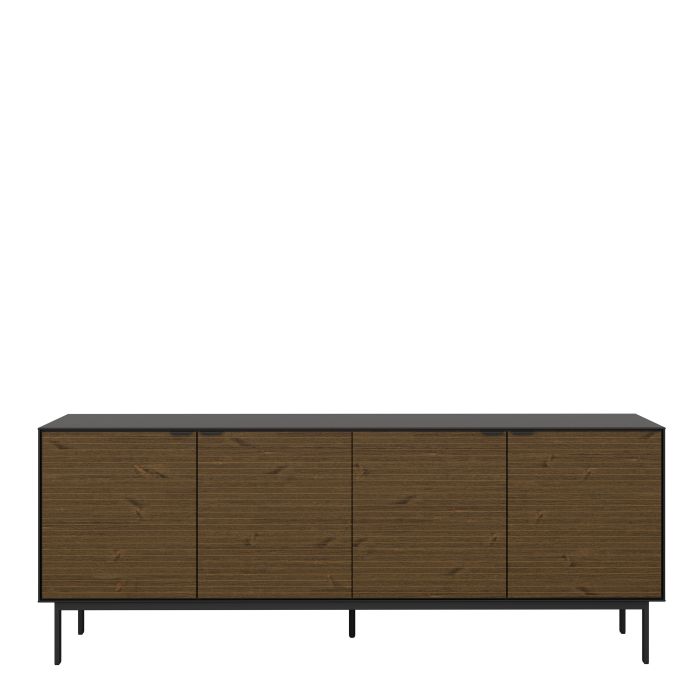 Soma Sideboard 4 Doors in Granulated Black Brushed Espresso - UK