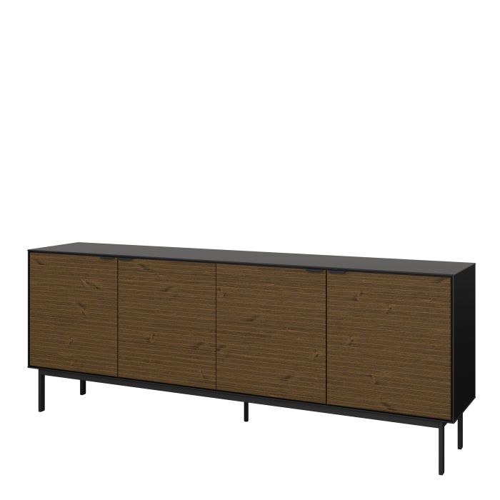 Soma Sideboard 4 Doors in Granulated Black Brushed Espresso - UK