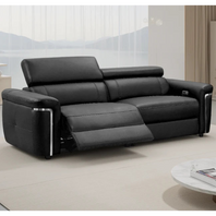 Somerville Electric Recliner 3 Seater Sofa In Black Leather