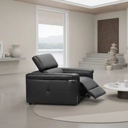 Somerville Electric Recliner Armchair In Black Leather