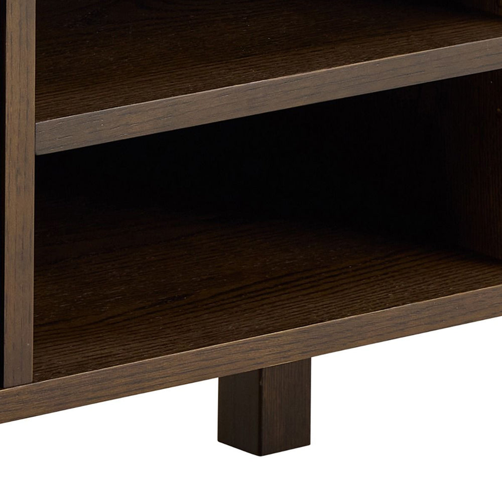 Southampton 2 Doors 1 Shelf TV Stand in Ceramic Cream & Smoked Oak