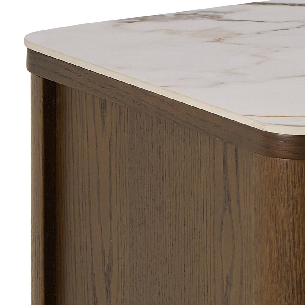 Southampton 2 Doors 1 Shelf TV Stand in Ceramic Cream & Smoked Oak