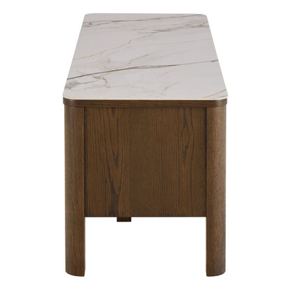 Southampton 2 Doors 1 Shelf TV Stand in Ceramic Cream & Smoked Oak
