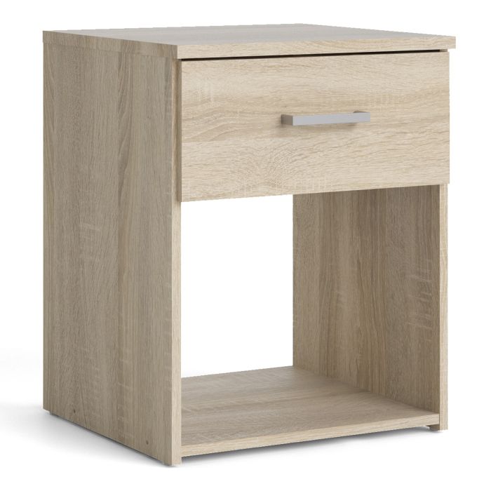 Space Wooden Bedside Table with 1 Drawer in Oak