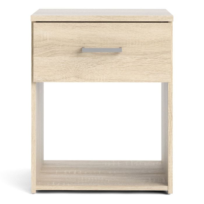 Space Wooden Bedside Table with 1 Drawer in Oak