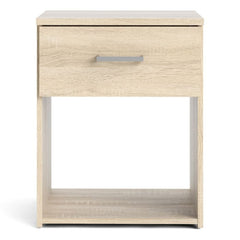 Space Wooden Bedside Table with 1 Drawer in Oak