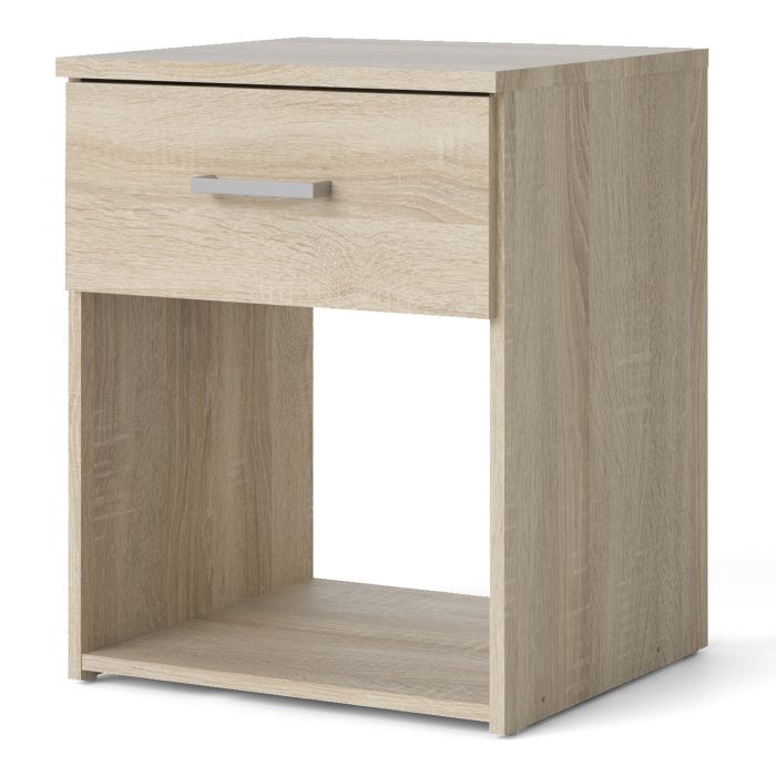 Space Wooden Bedside Table with 1 Drawer in Oak