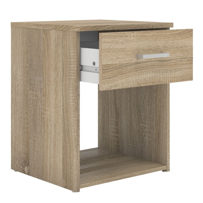Space Wooden Bedside Table with 1 Drawer in Oak