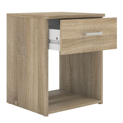 Space Wooden Bedside Table with 1 Drawer in Oak