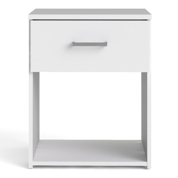 Space Wooden Bedside Table with 1 Drawer in White