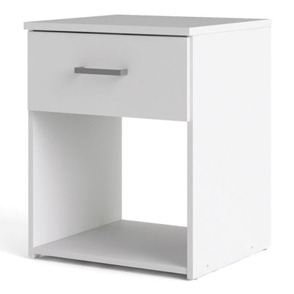 Space Wooden Bedside Table with 1 Drawer in White
