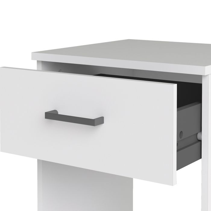 Space Wooden Bedside Table with 1 Drawer in White