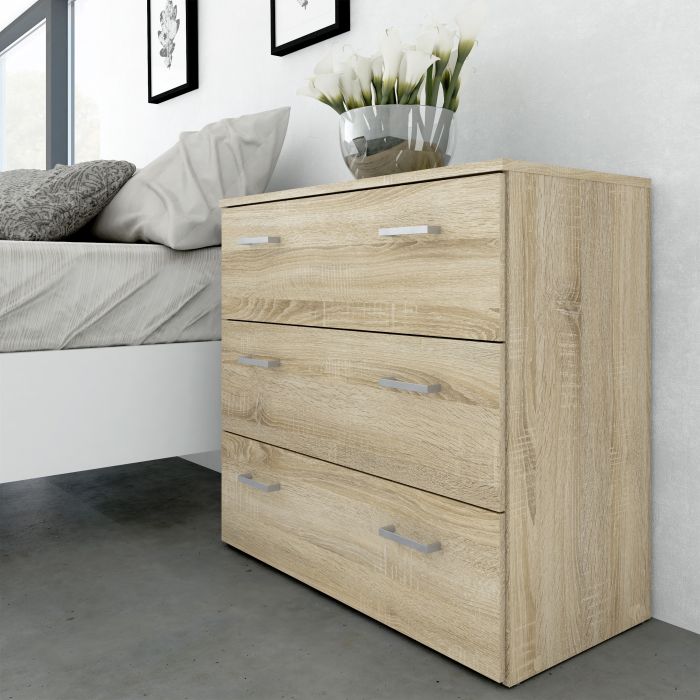 Space Wooden Chest of 3 Drawers in Oak