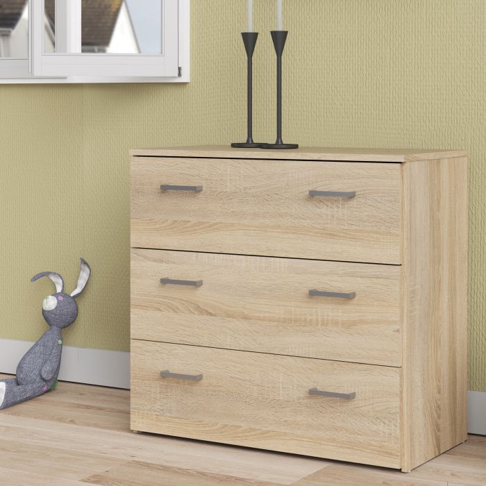 Space Wooden Chest of 3 Drawers in Oak