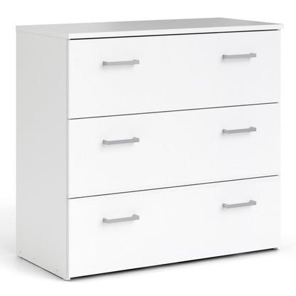 Space Wooden Chest of 3 Drawers in White
