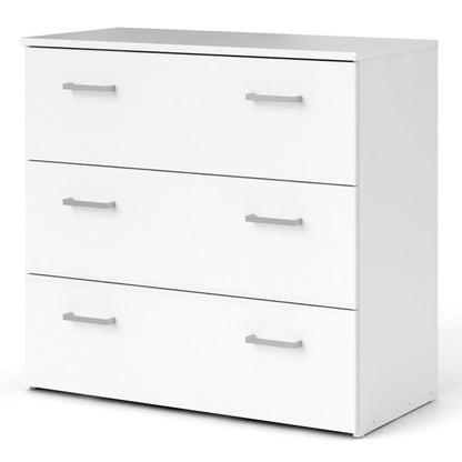 Space Wooden Chest of 3 Drawers in White